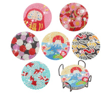 Załaduj obraz do przeglądarki galerii, Japoński zestaw DIY – błyszczące podkładki pod kubek (6 szt.)** ✨