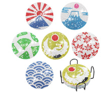 Załaduj obraz do przeglądarki galerii, Japoński zestaw DIY – błyszczące podkładki pod kubek (6 szt.)** ✨
