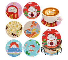 Załaduj obraz do przeglądarki galerii, Japoński zestaw DIY – błyszczące podkładki pod kubek (6 szt.)** ✨
